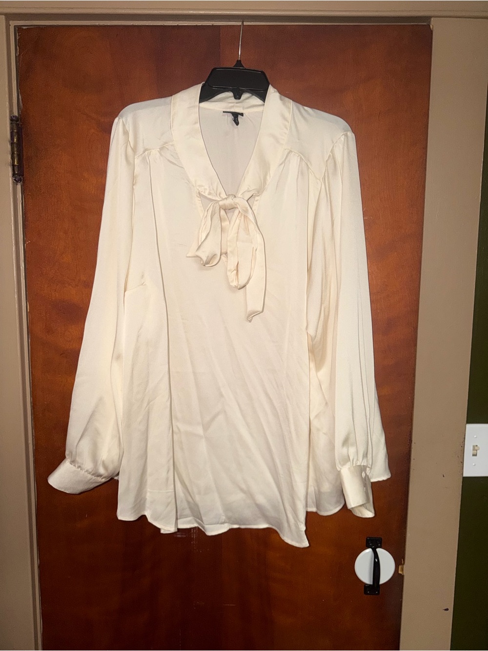 torrid Cream Bow Tie Neck Blouse